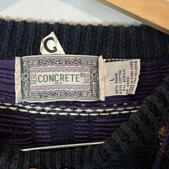 Concrete Mix Men’s Vintage Pullover Crewneck Sweater Size Large - Picture 2 of 6